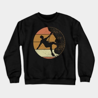 Retro Vintage Climbing The Mountain Climber Vintage Crewneck Sweatshirt